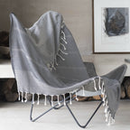 Plaid coton gris moyen OSLO    febronie.com