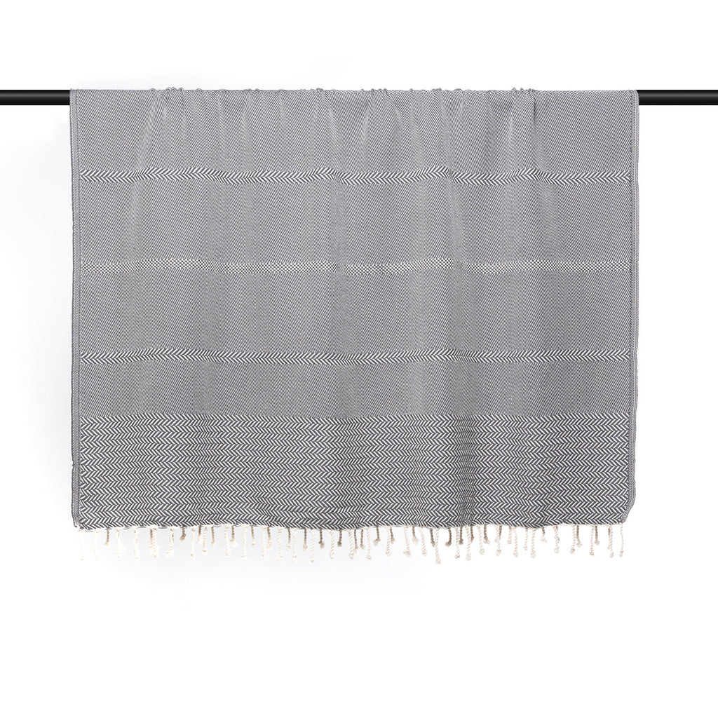 Plaid coton gris moyen OSLO    febronie.com