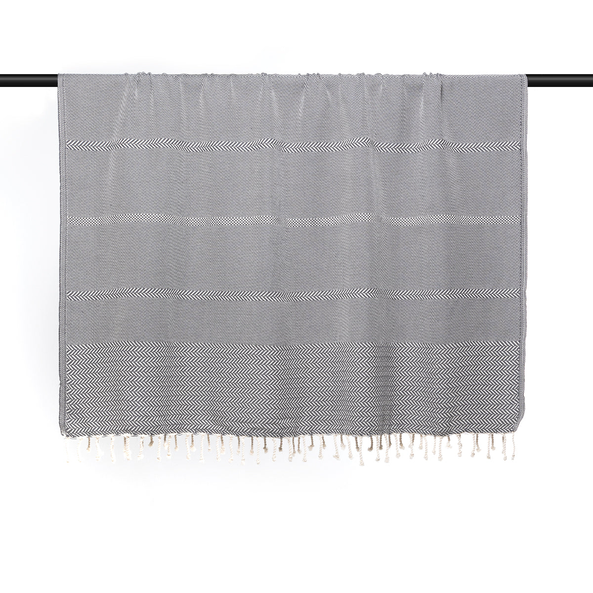 Plaid coton gris moyen OSLO    febronie.com