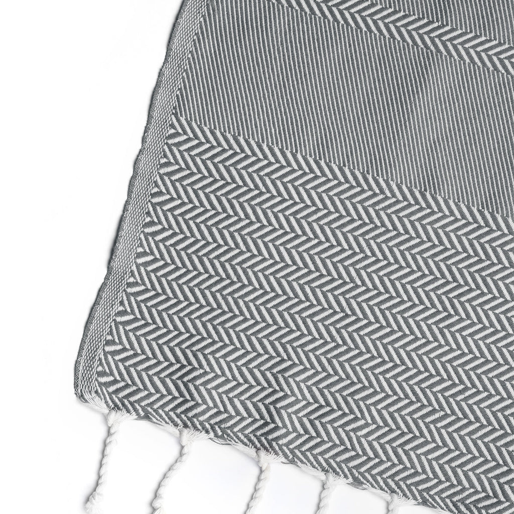 Plaid coton gris moyen OSLO    febronie.com