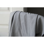 Plaid coton gris moyen OSLO    febronie.com