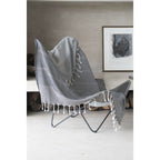 Plaid coton gris moyen OSLO    febronie.com