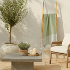Fouta nid d'abeille coton 100x200 IBIZA Vert amande