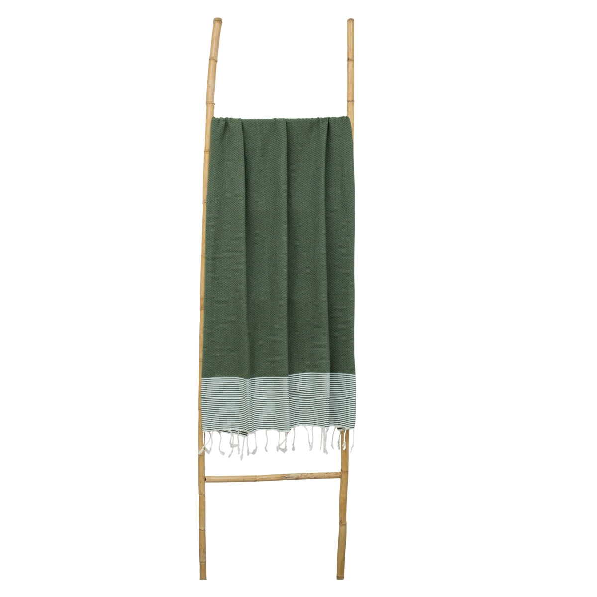 Fouta nid d'abeille coton 100x200 IBIZA Vert olive