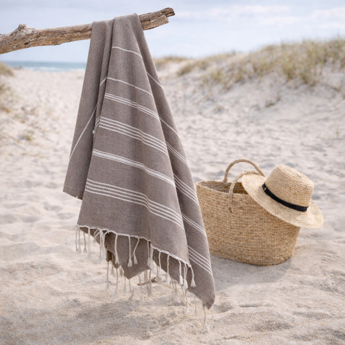 Fouta coton 100x200 MYKONOS taupe