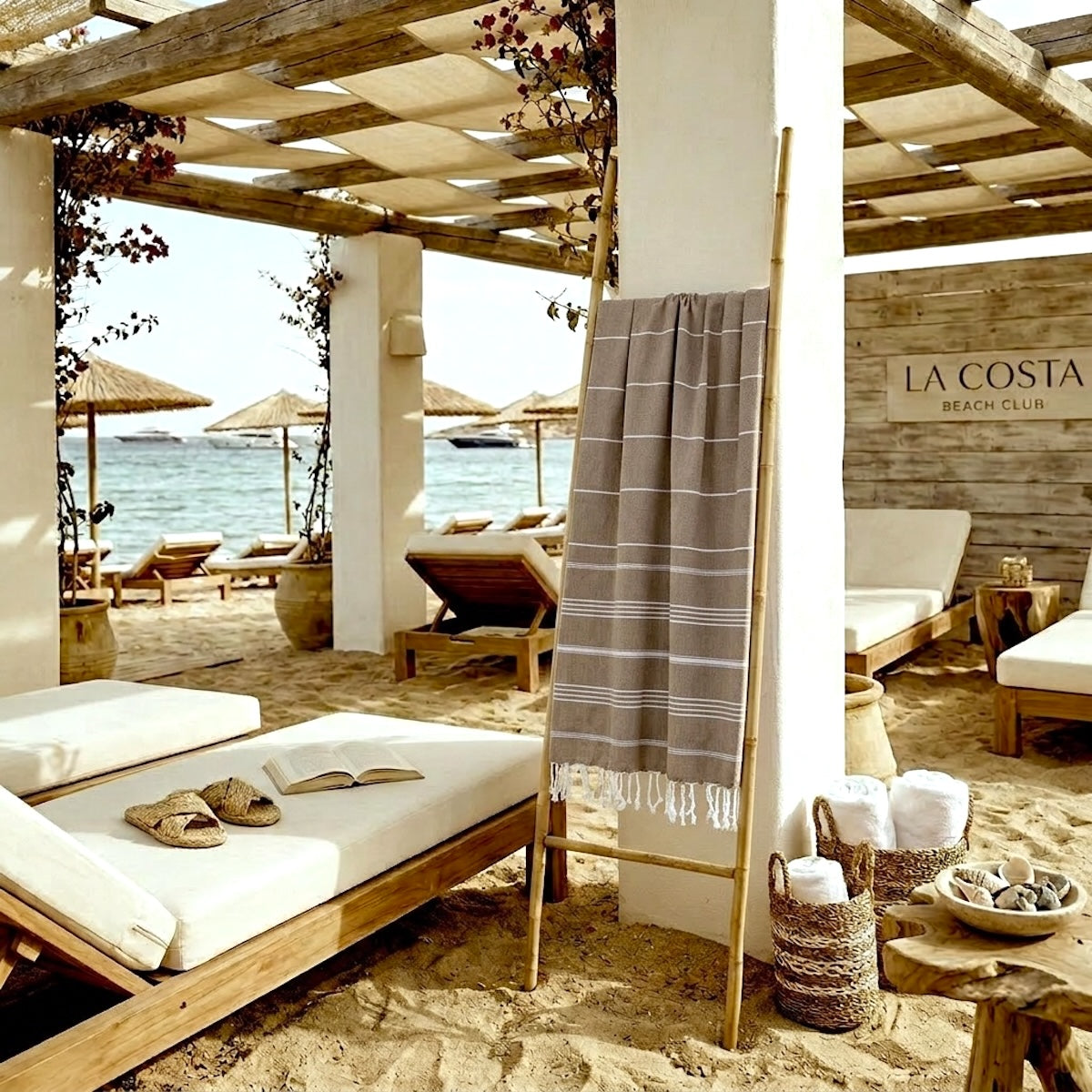 Fouta coton 100x200 MYKONOS taupe