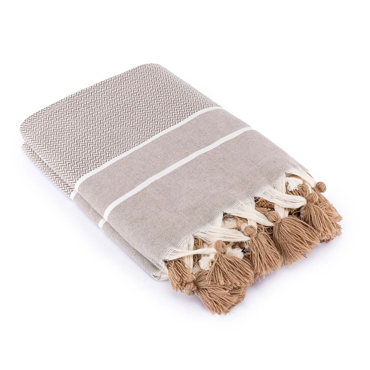 Plaid coton taupe STOCKHOLM    febronie.com