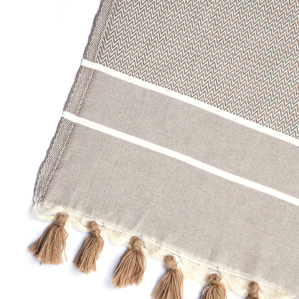 Plaid coton taupe STOCKHOLM    febronie.com