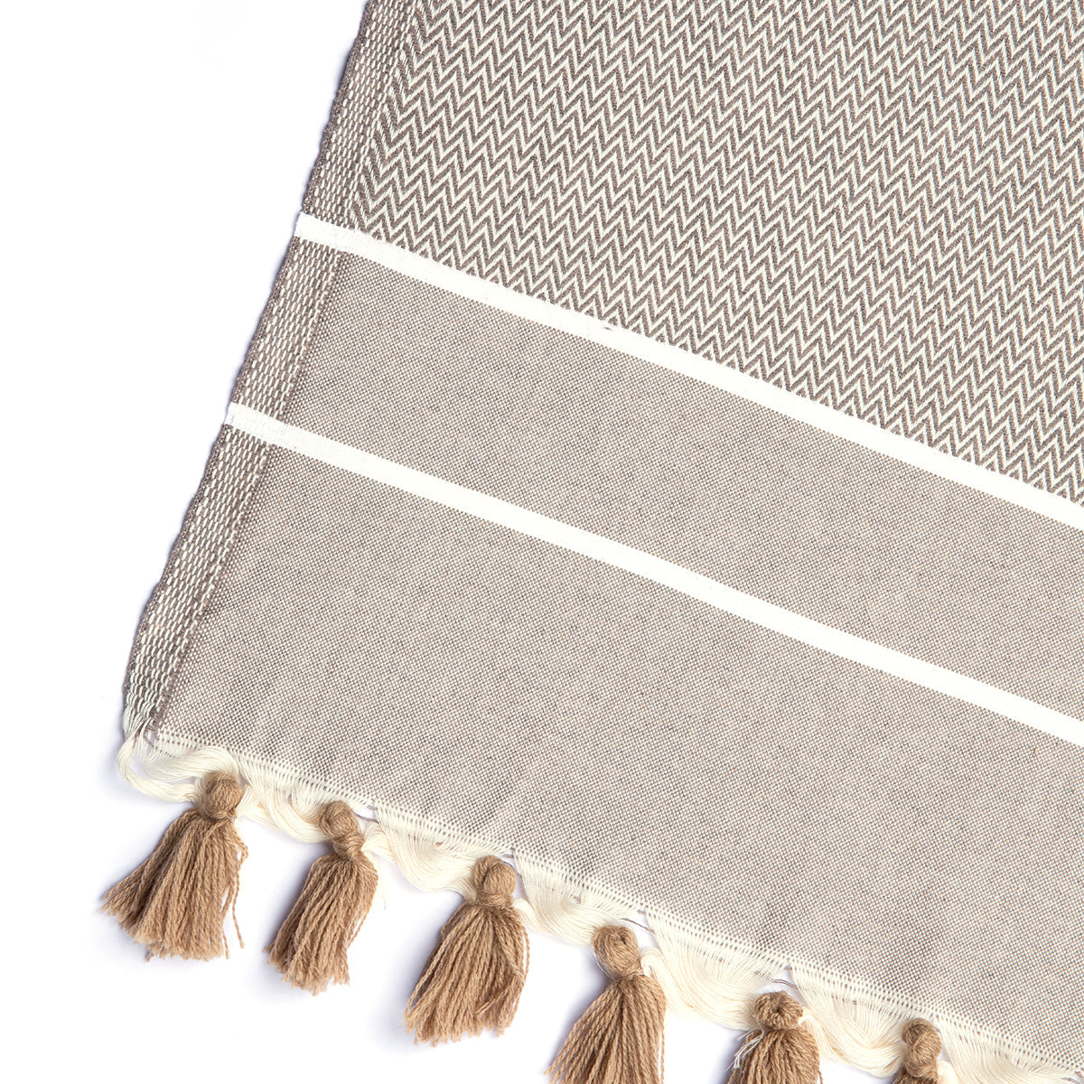 Plaid coton taupe STOCKHOLM    febronie.com