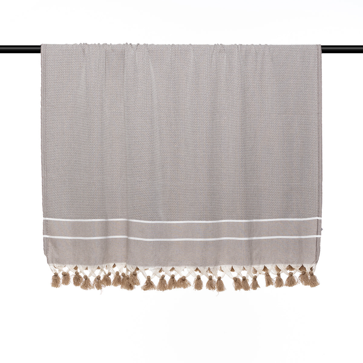 Plaid coton taupe STOCKHOLM    febronie.com
