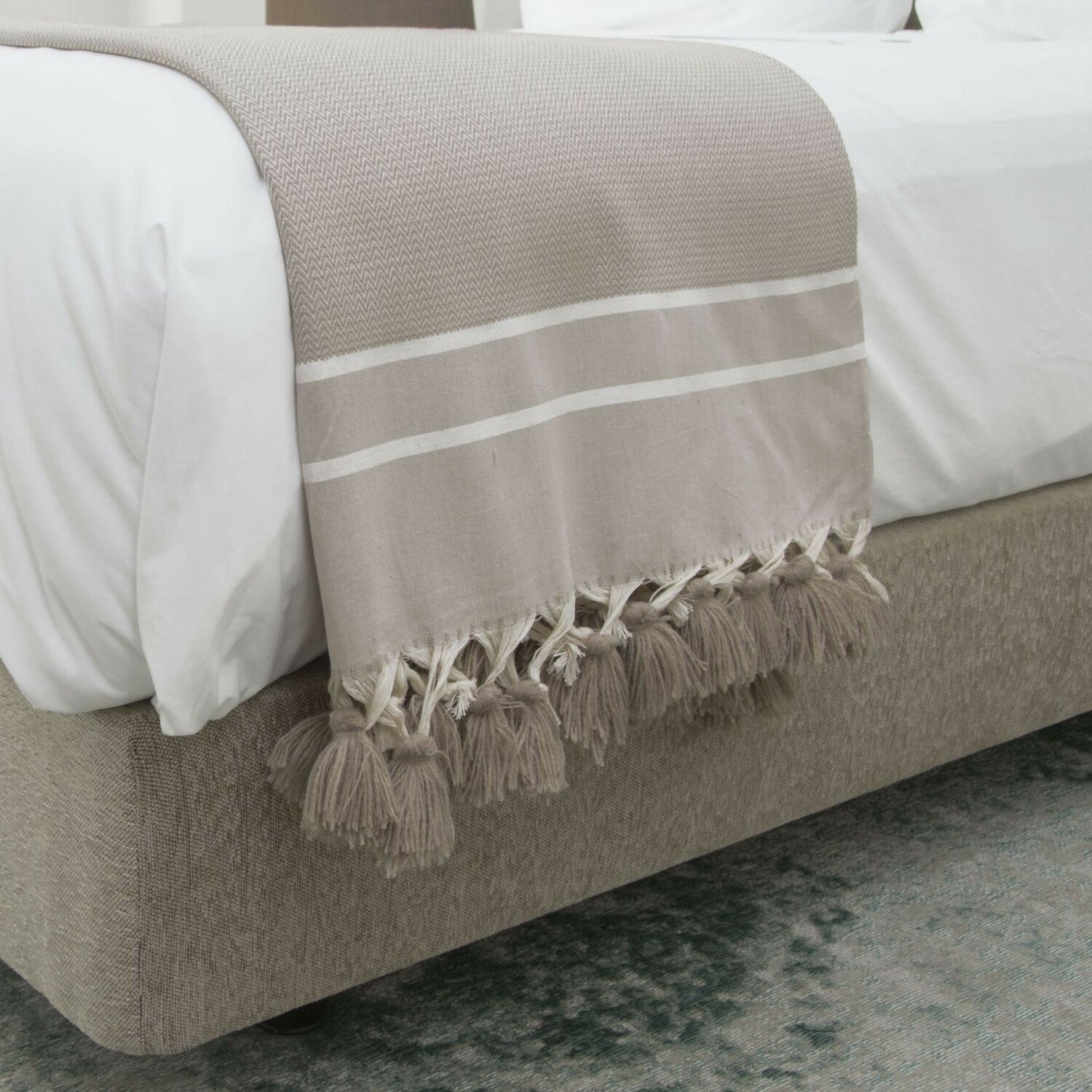 Plaid coton taupe STOCKHOLM    febronie.com