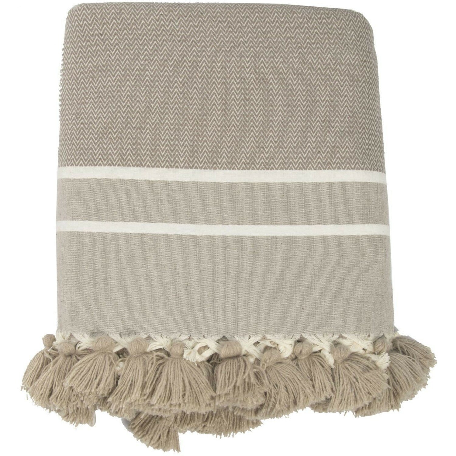 Plaid coton taupe STOCKHOLM    febronie.com