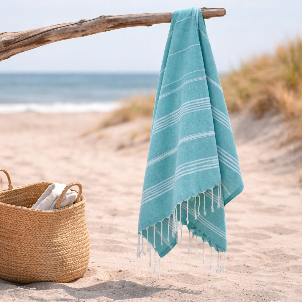 Fouta coton 100x200 MYKONOS vert canard