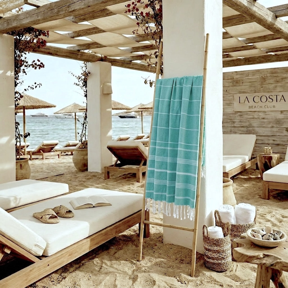 Fouta coton 100x200 MYKONOS vert canard