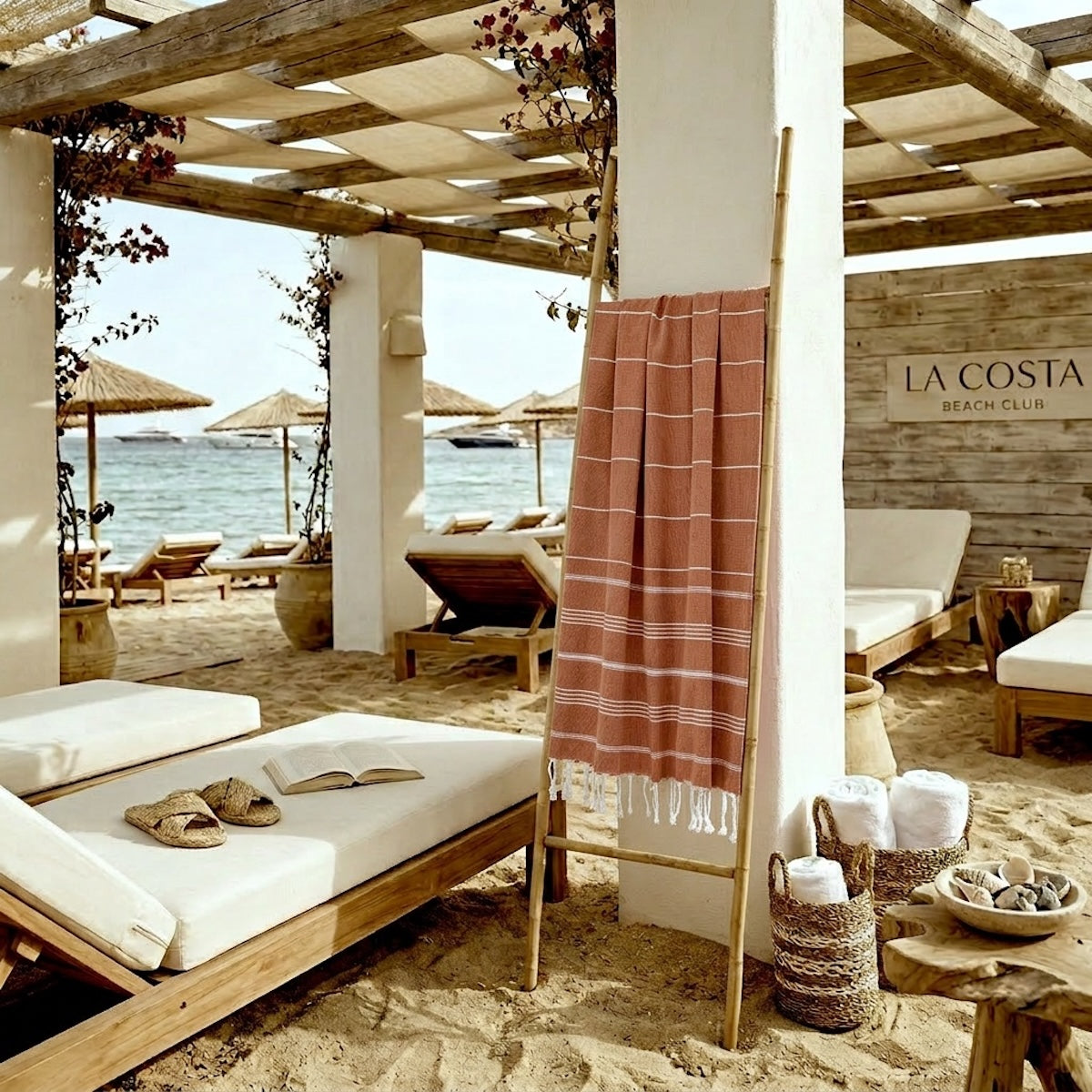 Fouta coton 100x200 MYKONOS terracotta