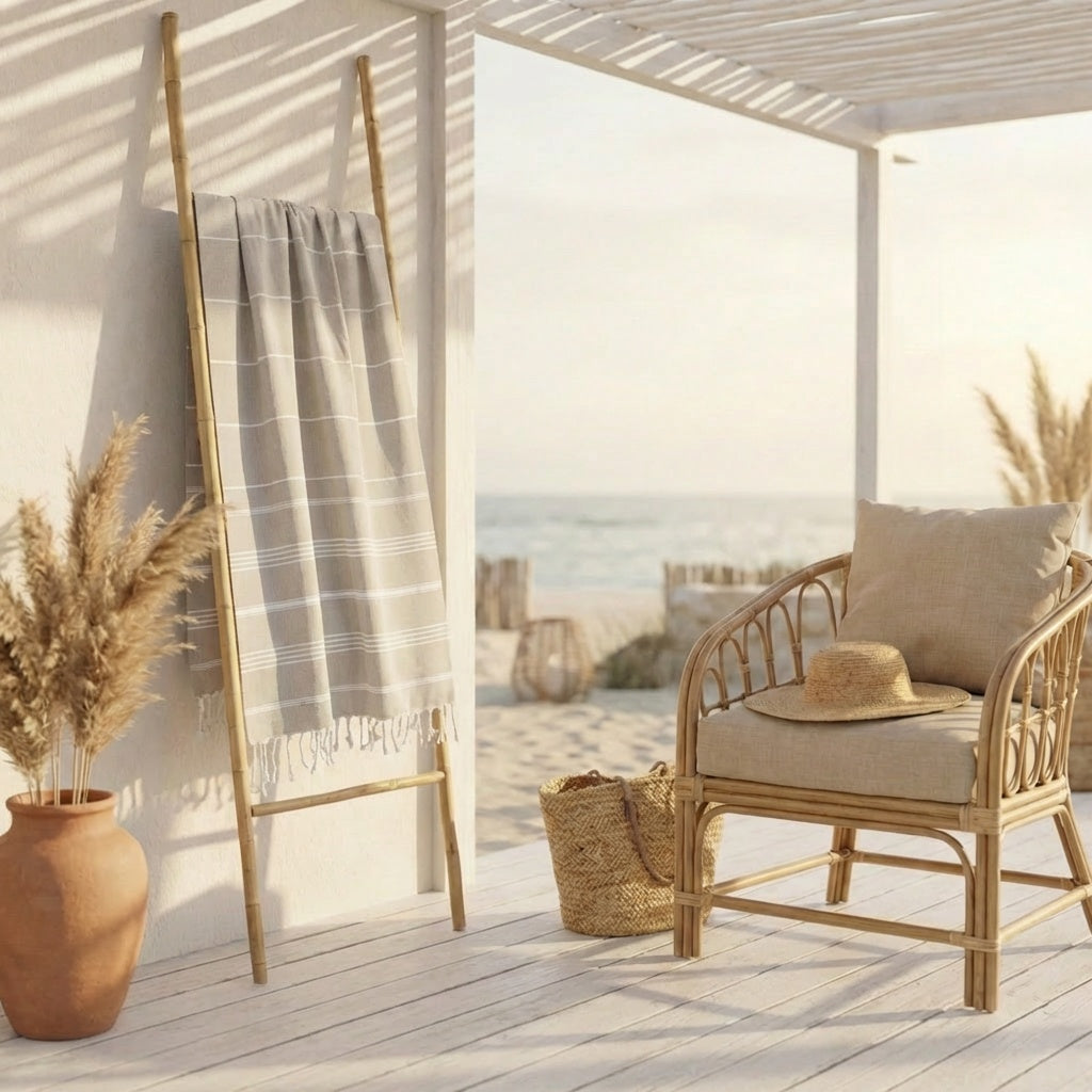 Fouta coton 100x200 MYKONOS taupe clair