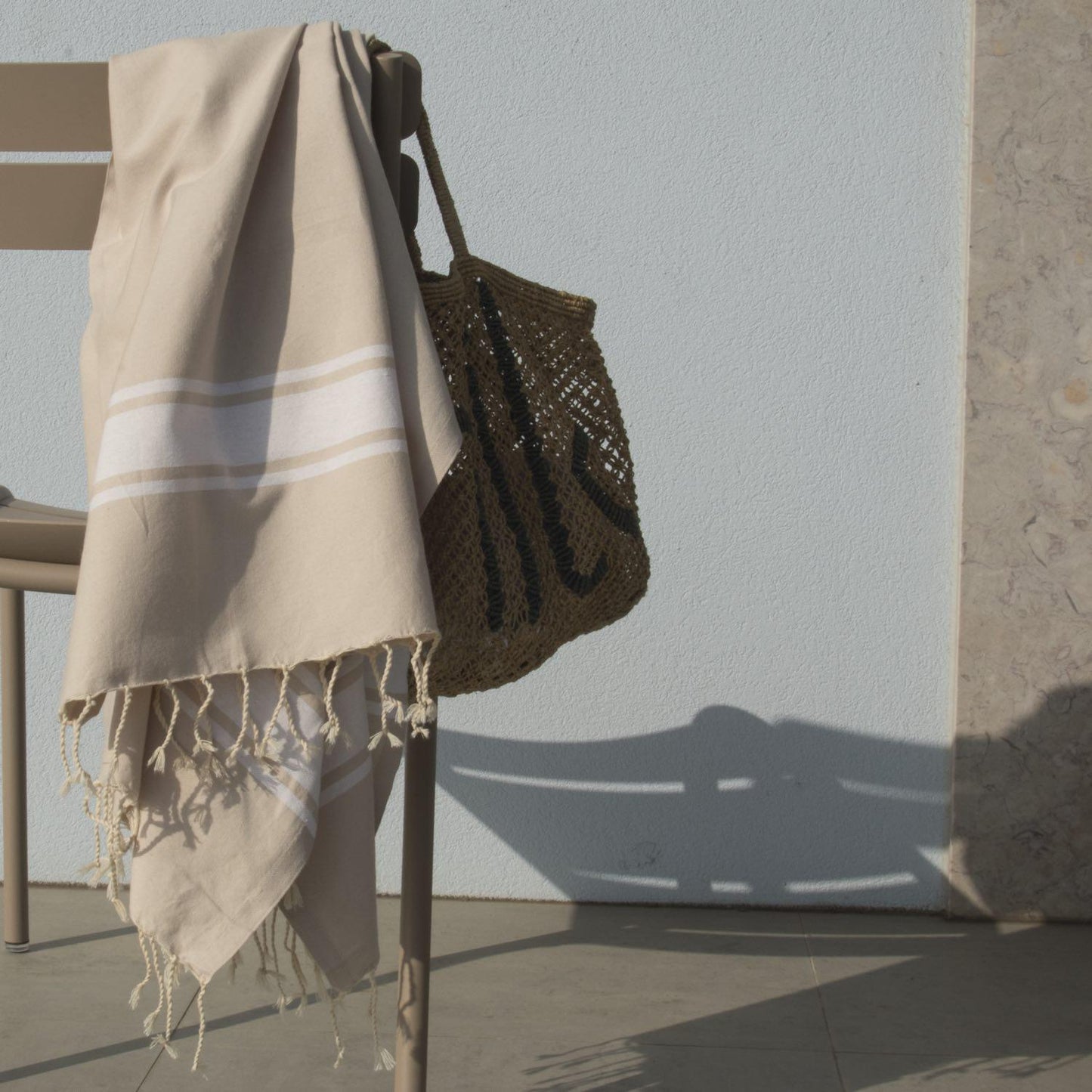 Fouta XXL coton 200x200 ST TROPEZ beige
