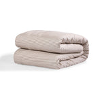 Parure + taies 65x65 coton lavé noisette LUNAR - 240x220+2(65x65) cm
