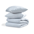 Parure + taies 65x65 coton lavé bleu orage LUNAR - 260x240+2(65x65) cm