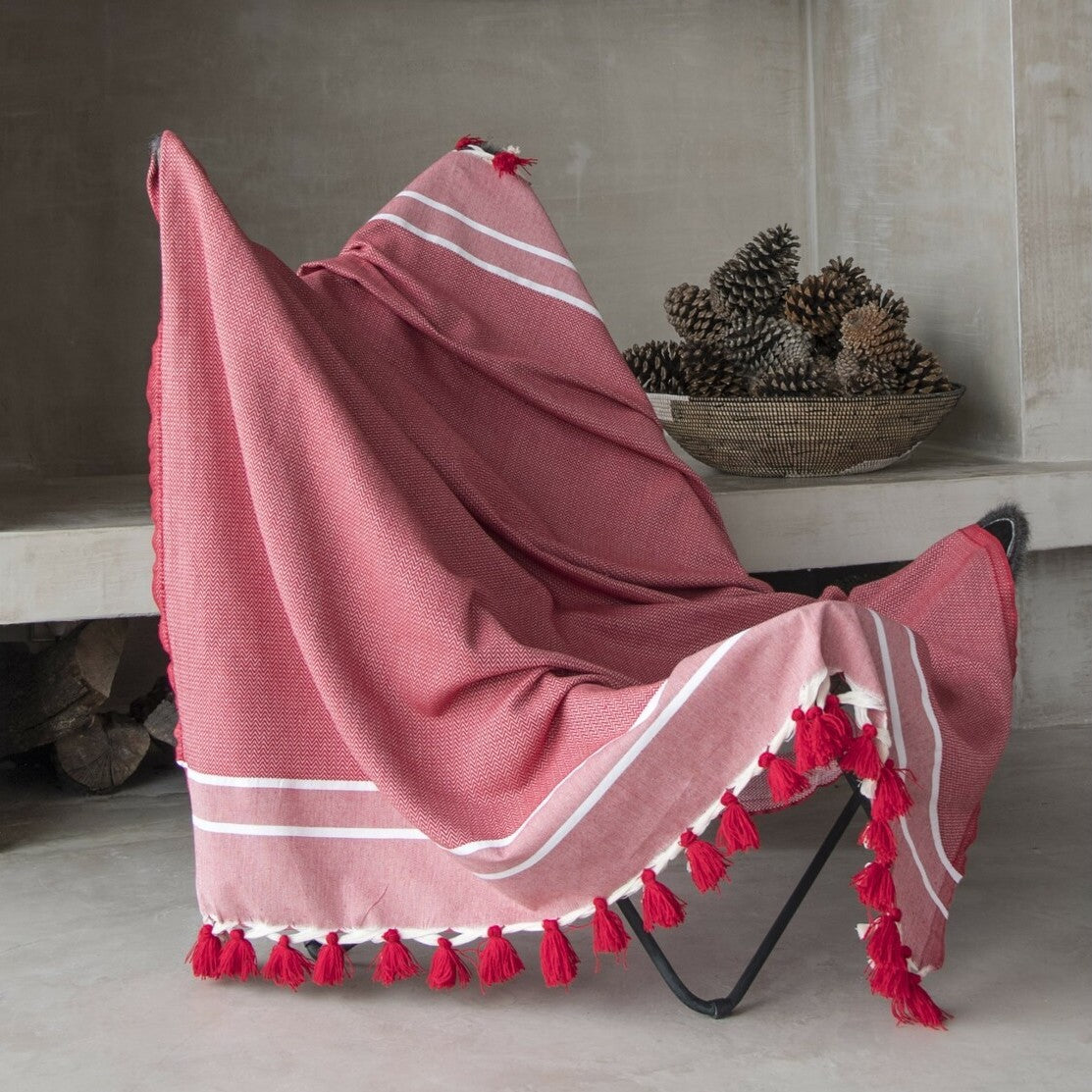 Plaid coton rouge STOCKHOLM