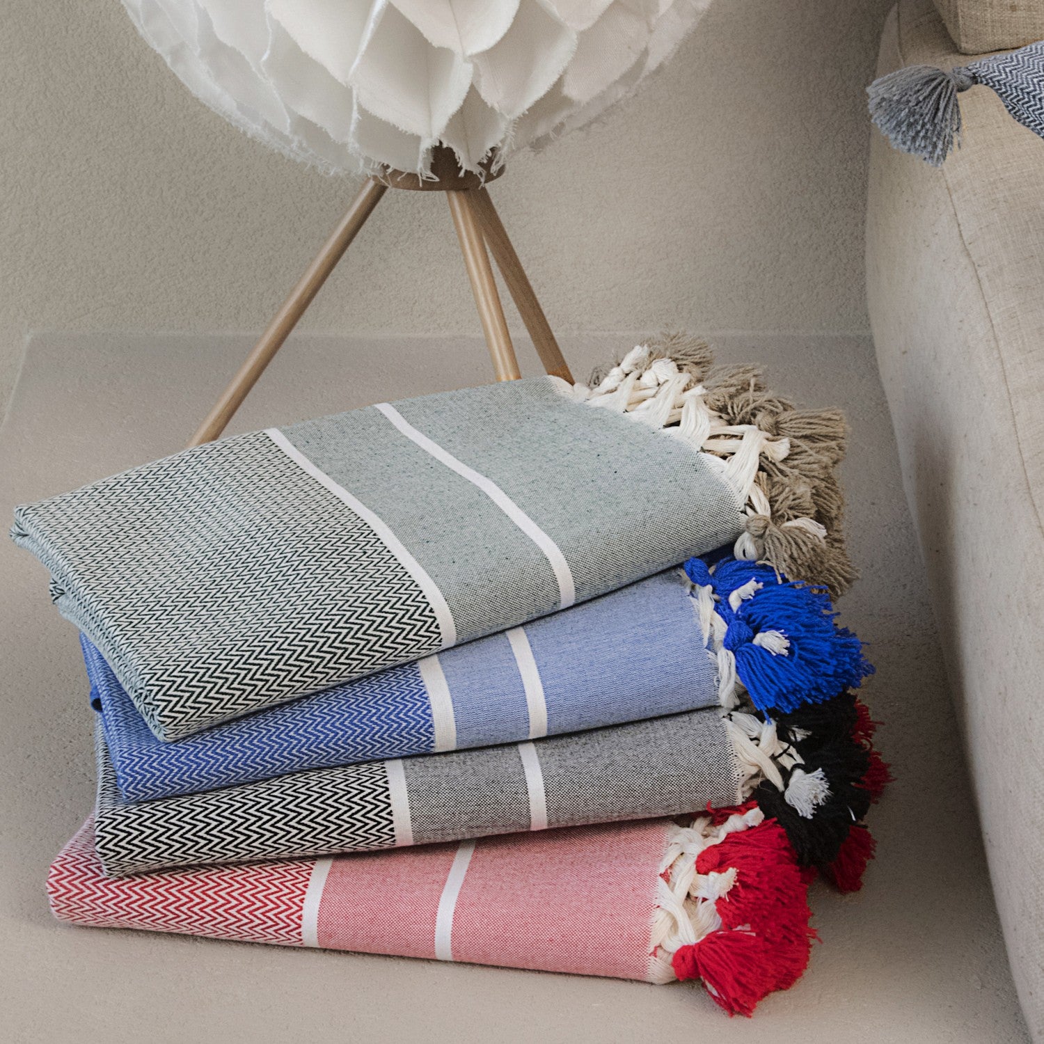 Plaid coton rouge STOCKHOLM
