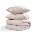 Parure + taies 65x65 coton lavé noisette LUNAR - 260x240+2(65x65) cm