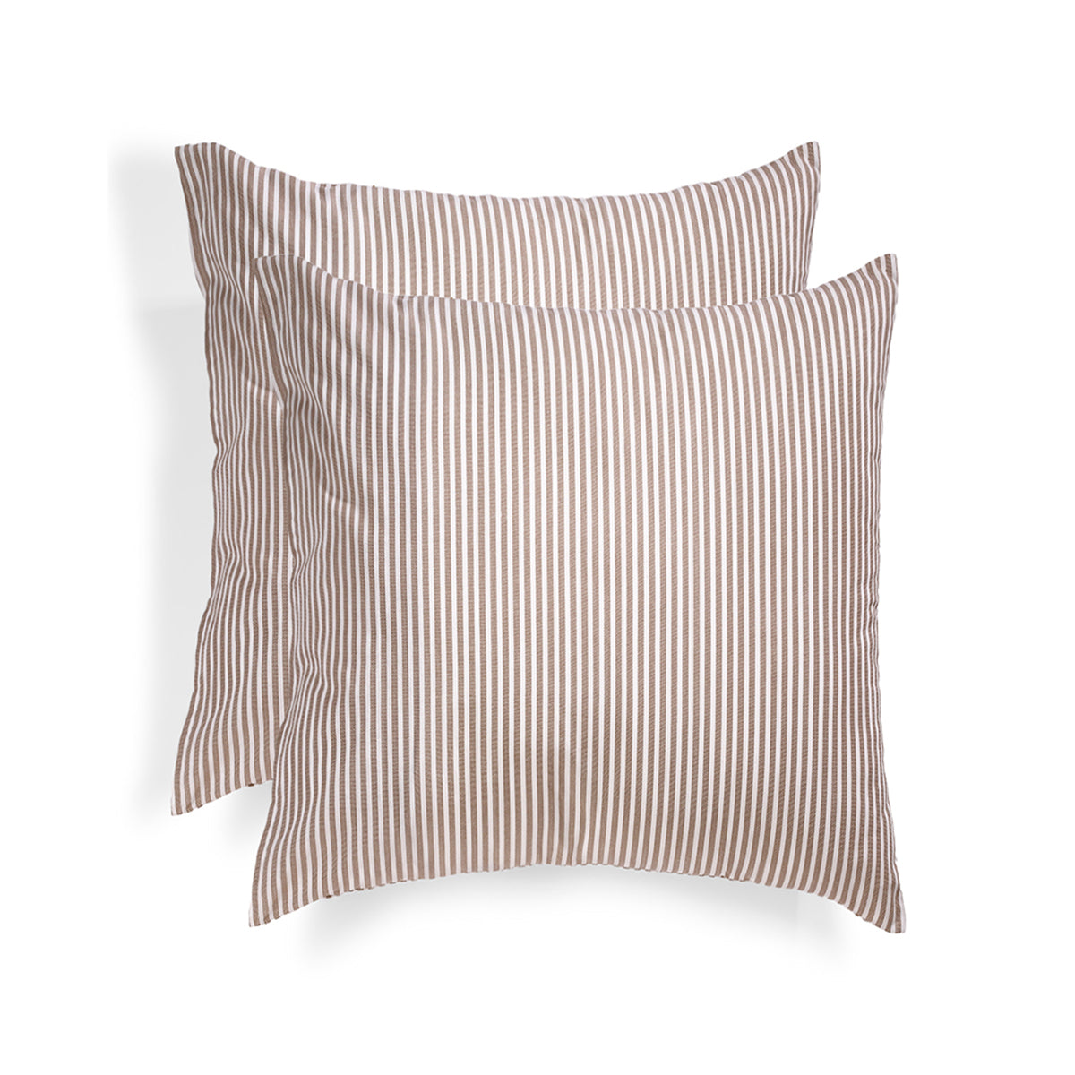 Parure + taies 65x65 coton lavé noisette LUNAR