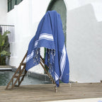 Fouta XXXL coton 200x300 ST TROPEZ bleu grec