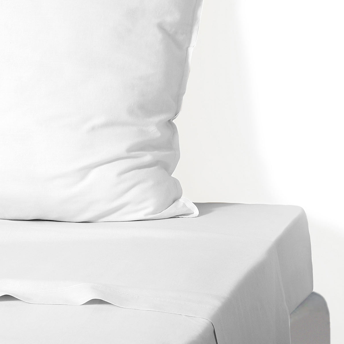 Drap plat percale de coton 270x300 NINA - blanc