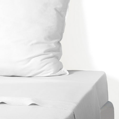 Drap plat percale de coton 270x300 NINA - blanc