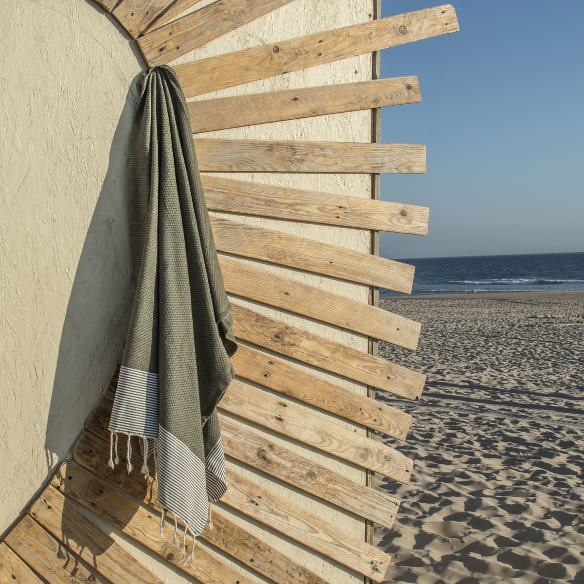 Fouta XXL coton 200x200 IBIZA vert kaki