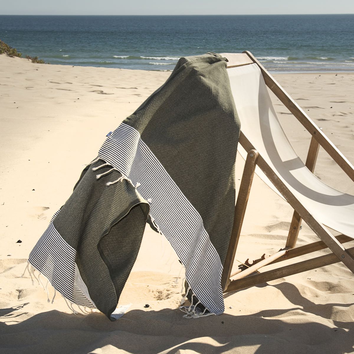 Fouta XXL coton 200x200 IBIZA vert kaki