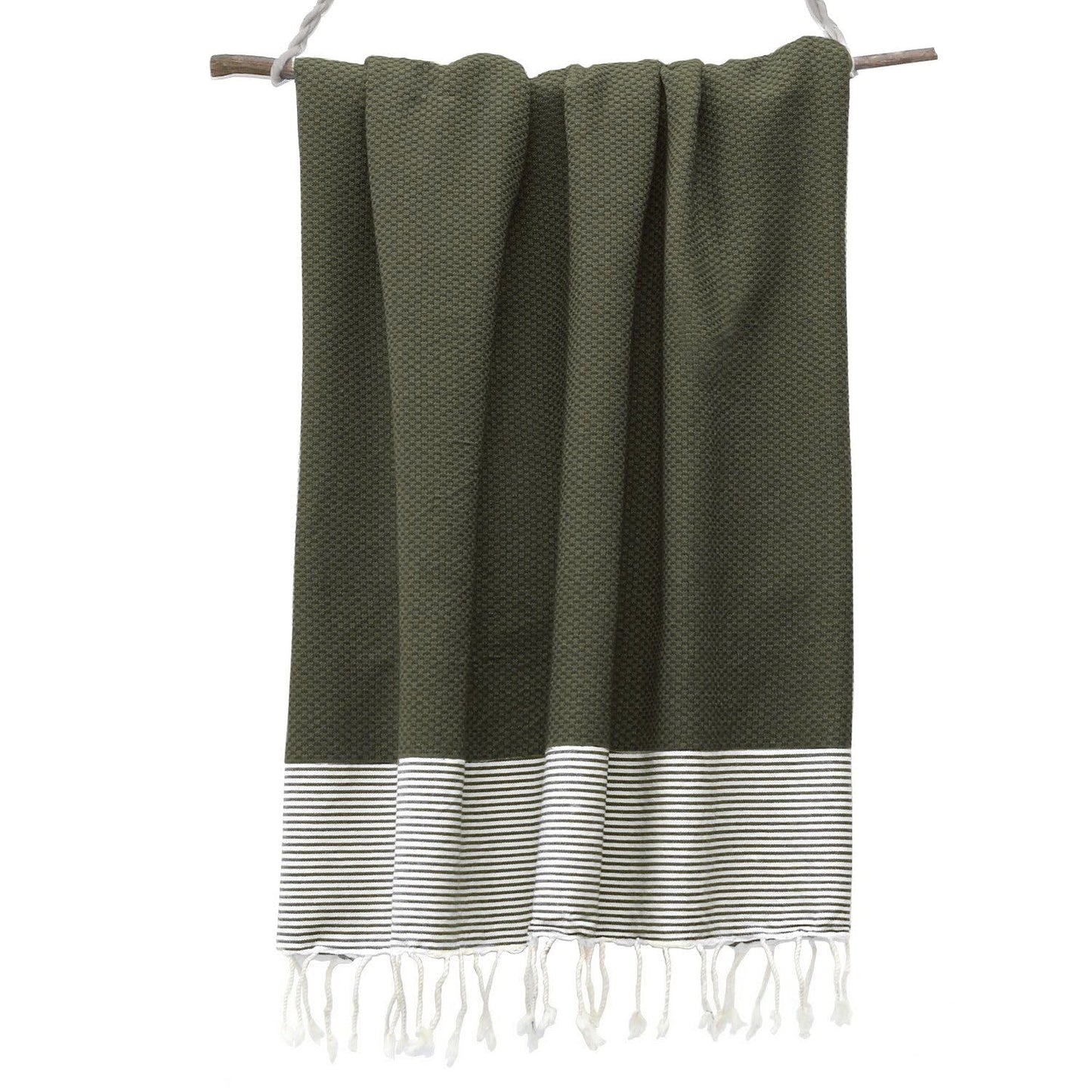 Fouta XXL coton 200x200 IBIZA vert kaki