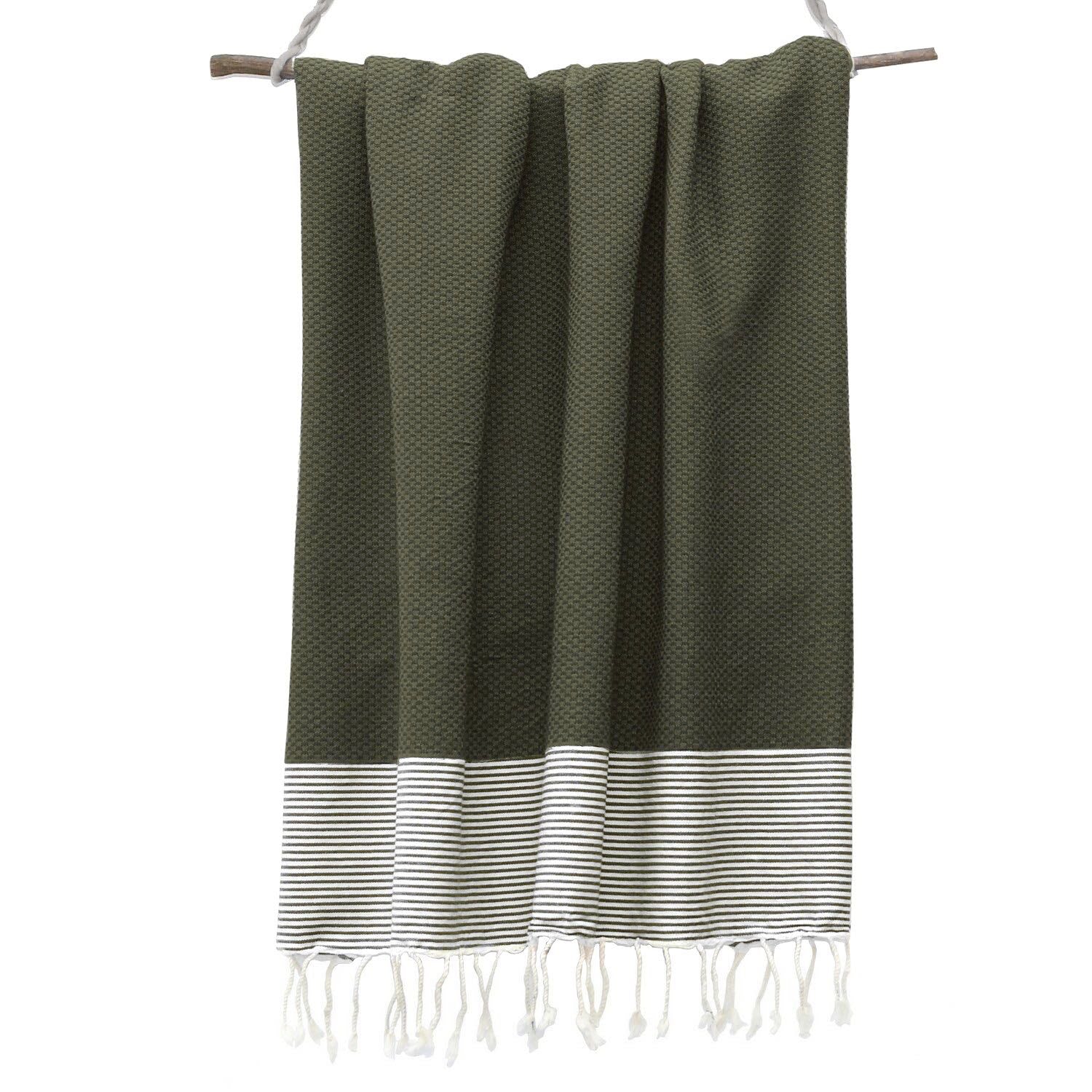 Fouta XXL coton 200x200 IBIZA vert kaki