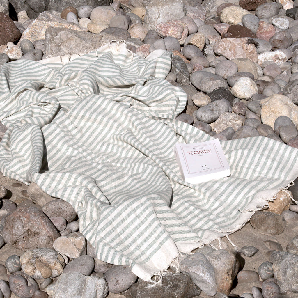 Fouta XXXL coton 200x300 HOSSEGOR - vert d'eau