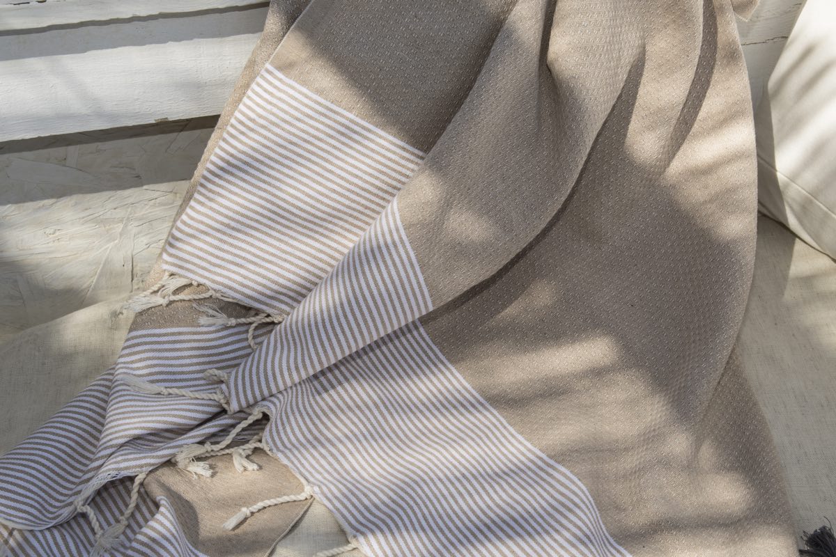 Fouta XXL coton 200x200 IBIZA beige