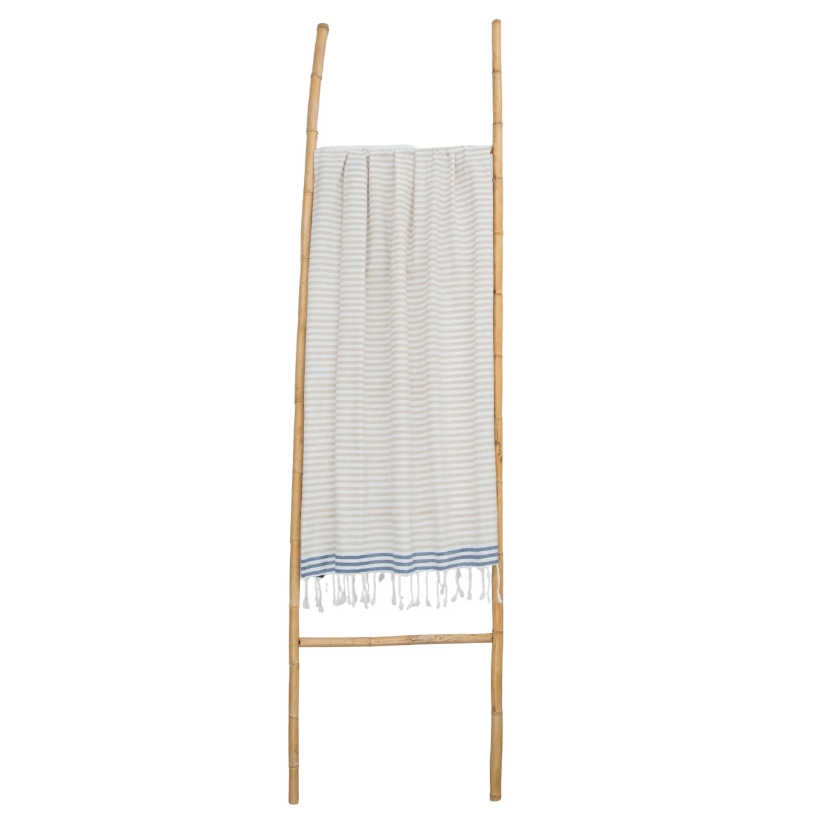 Fouta paréo coton 100x200 BORA BORA beige / bleu jean