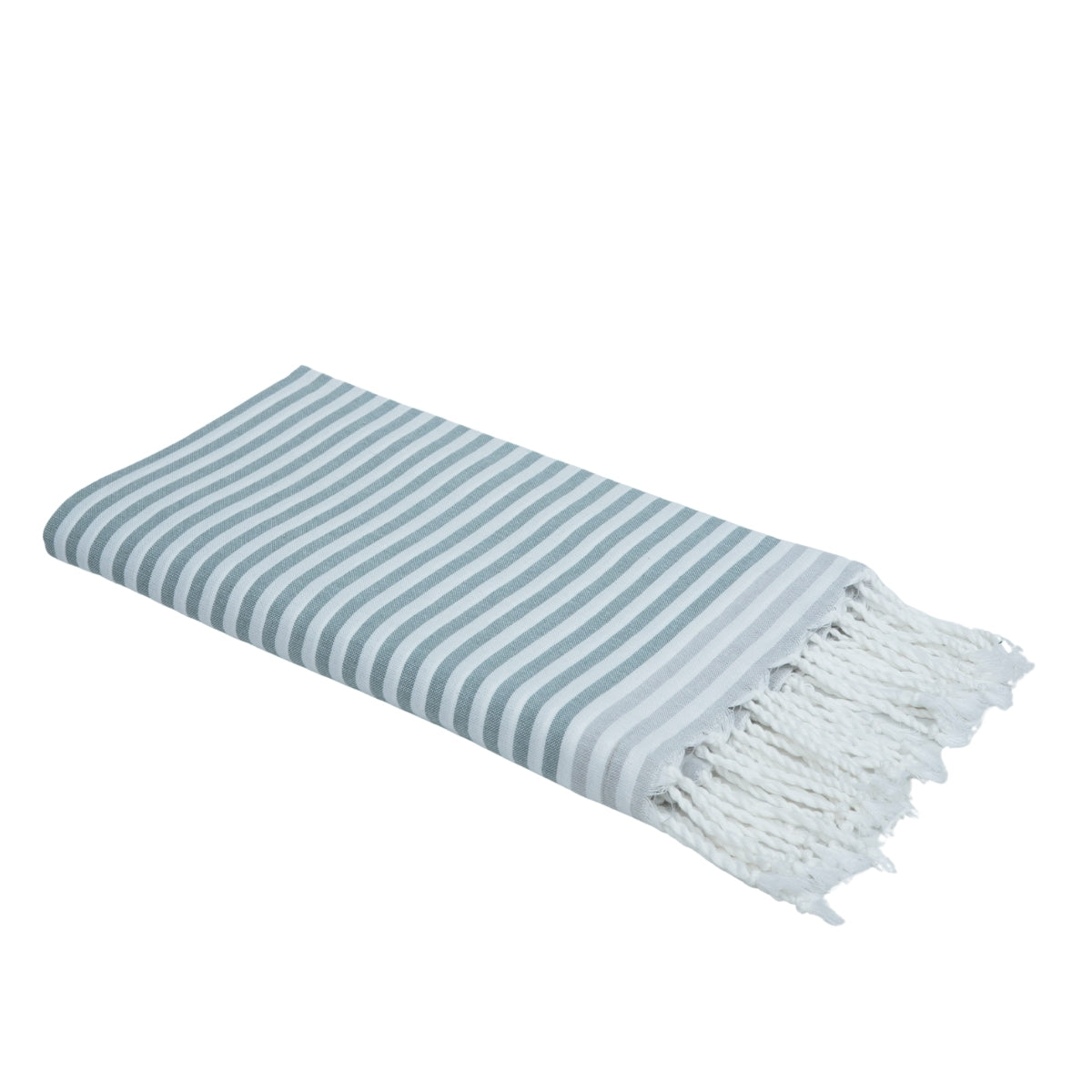 Fouta paréo coton 100x200 BORA BORA vert sauge / gris perle