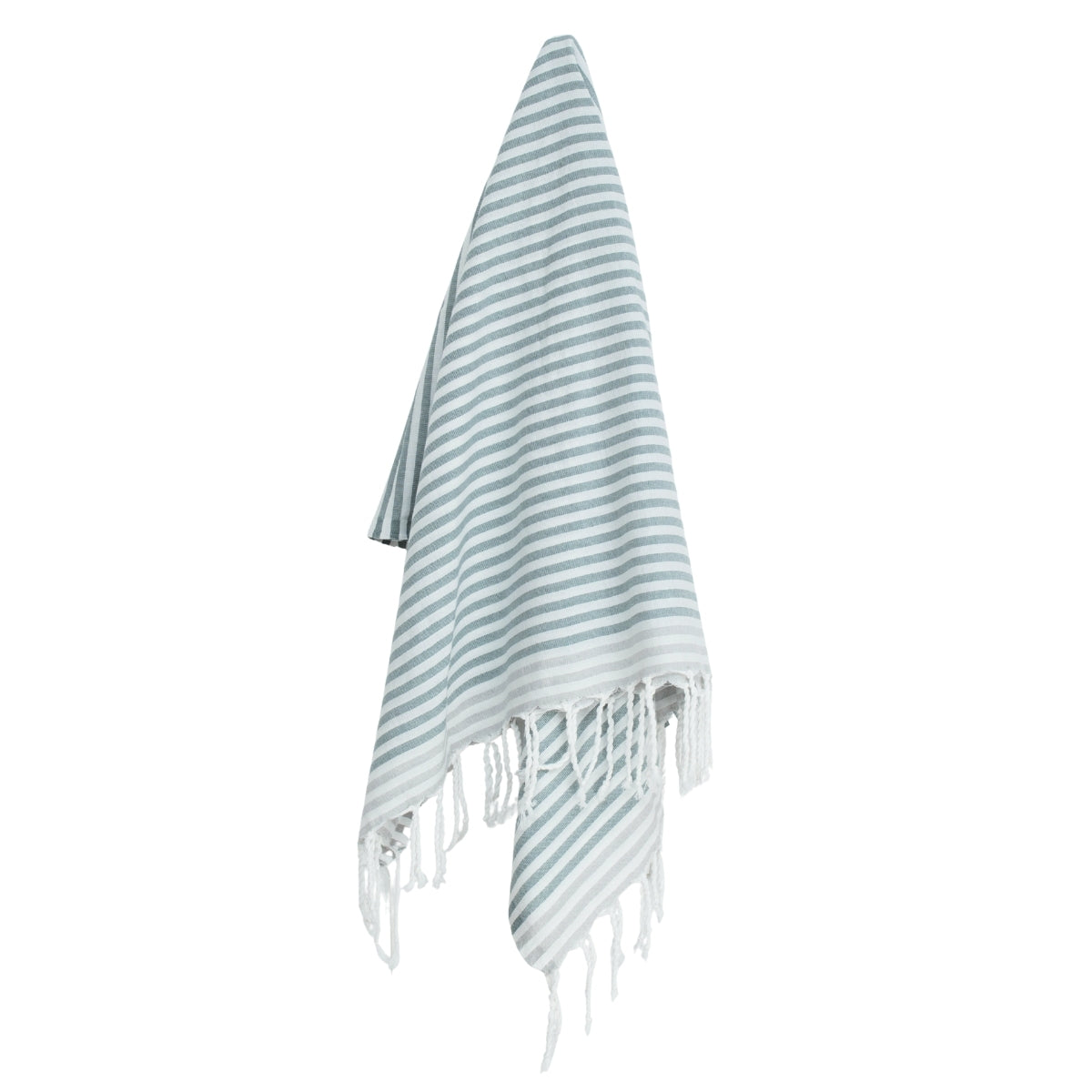Fouta paréo coton 100x200 BORA BORA vert sauge / gris perle