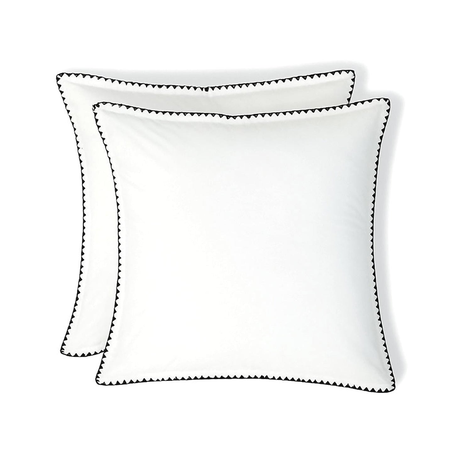 Taie d'oreiller (x2) percale de coton blanc / noir ZOÉ