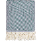 Plaid laine bleu canard ASPEN - 160x250 - febronie.com