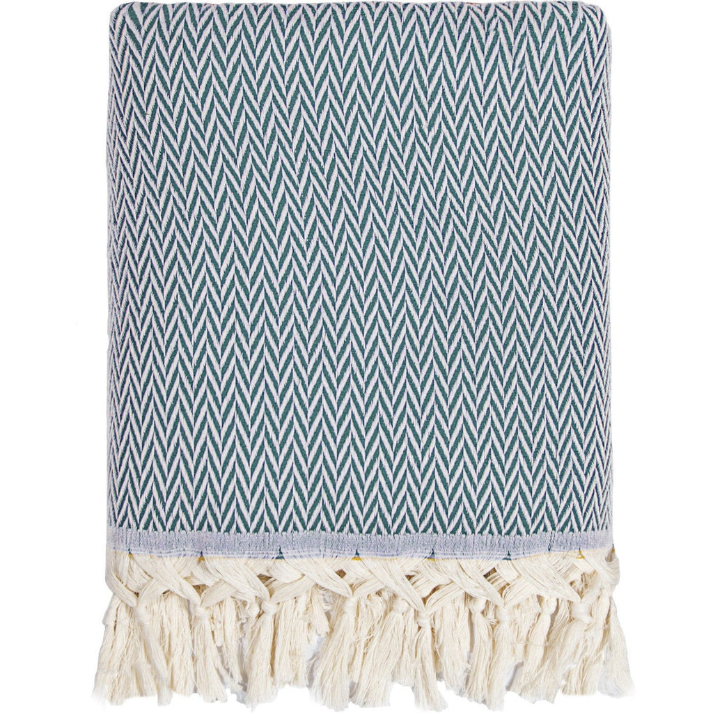 Plaid laine bleu canard ASPEN    febronie.com