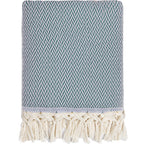 Plaid laine bleu canard ASPEN    febronie.com