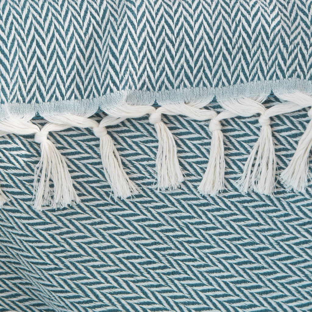 Plaid laine bleu canard ASPEN    febronie.com