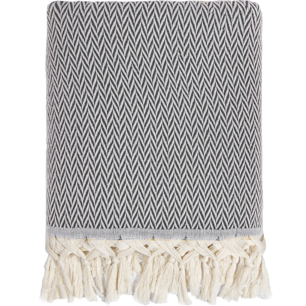 Plaid laine noir ASPEN - 160x250 - febronie.com