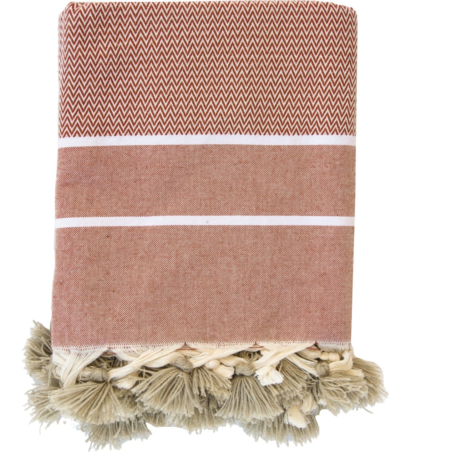 Plaid coton terracotta STOCKHOLM