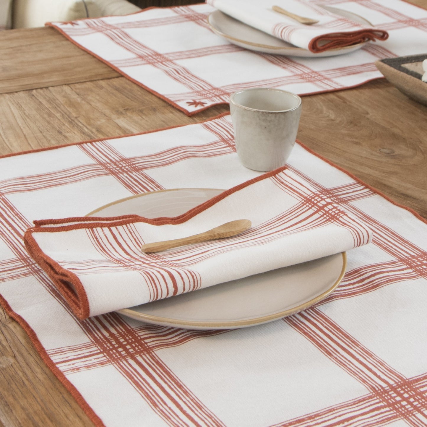 Serviette de table coton (x4) MADRAS 45x45