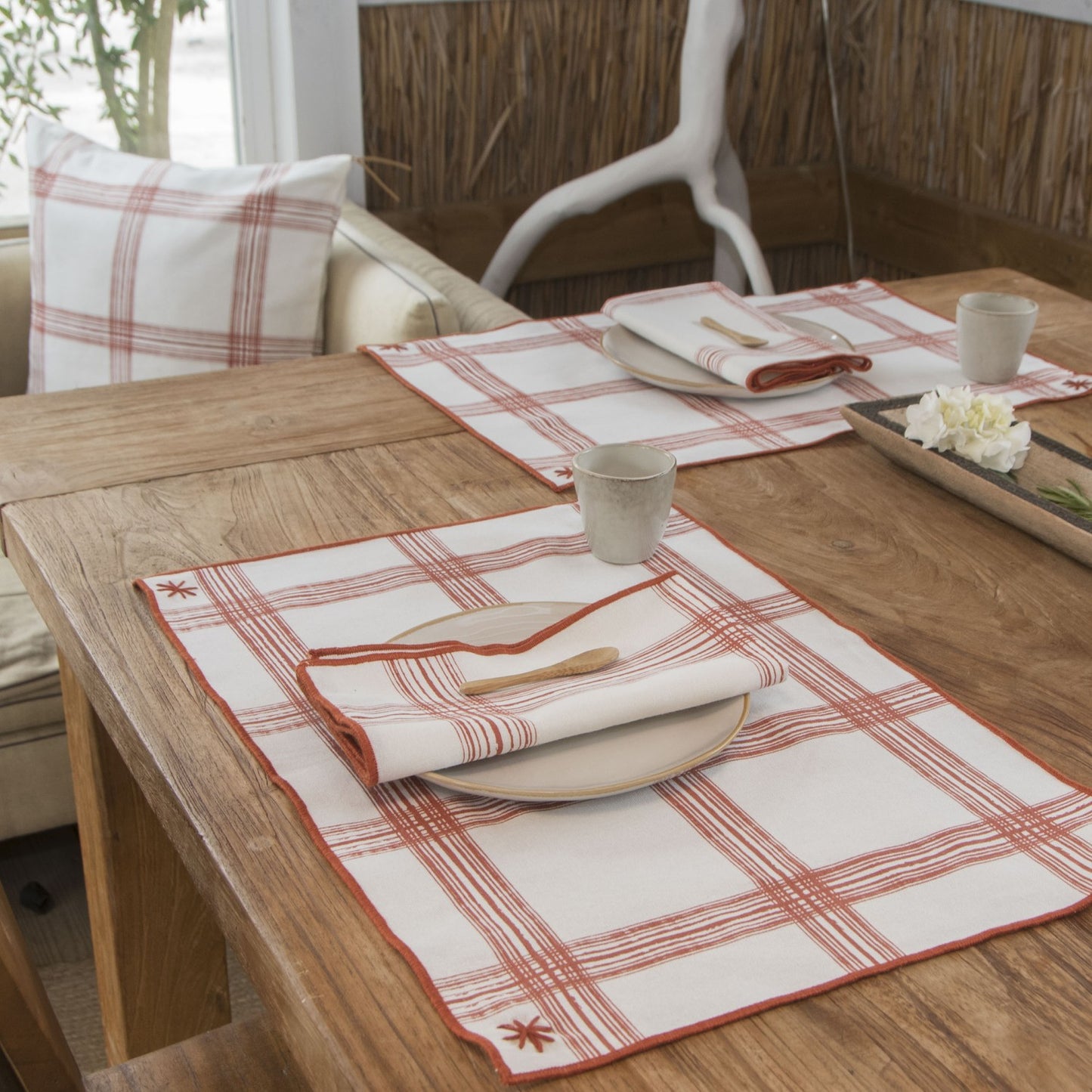 Serviette de table coton (x4) MADRAS 45x45