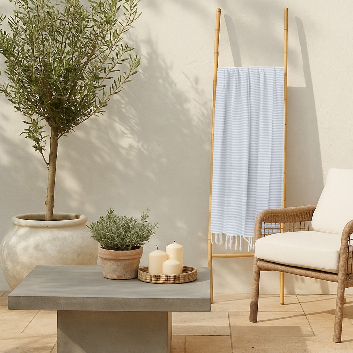 Fouta paréo coton 100x200 FIDJI gris perle