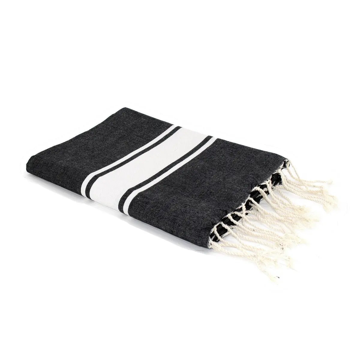 Fouta bande blanche coton ST TROPEZ 100x200 - febronie.com